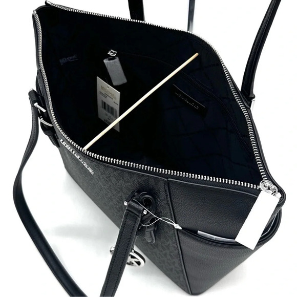 Michael Kors Large Charlotte Tote Bag Black (NWT) - Picture 7 of 10